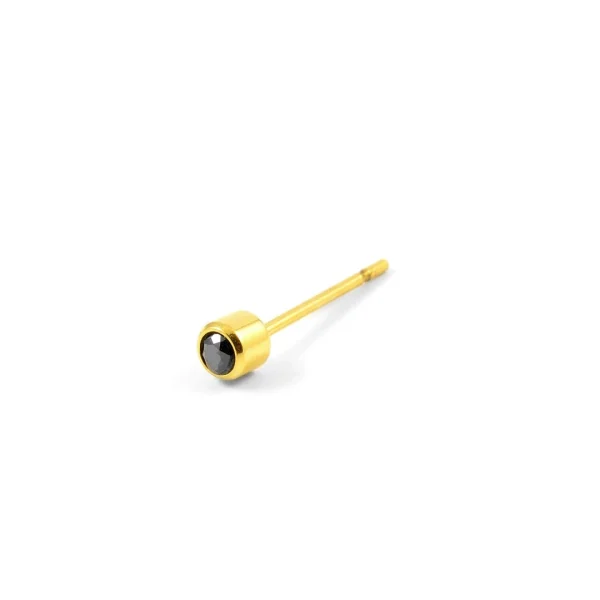 prix pas cher Lucleon Boucle D’oreille Zircone Noir 3 Mm 1