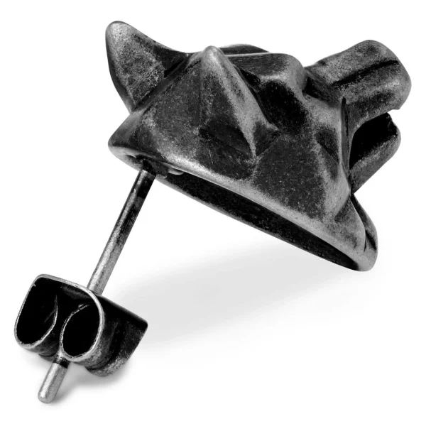 france Moody Mason Boucles D’oreilles Jax – Loup En Acier Gris Foncé 3
