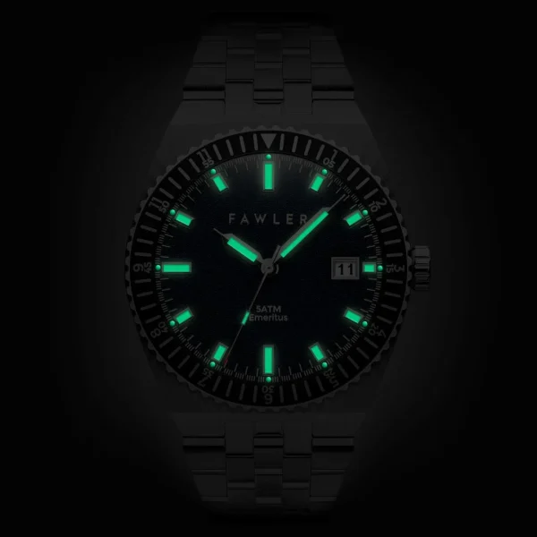 marques pas cher Fawler Emeritus | Montre En Acier Inoxydable à Lunette Noire 3