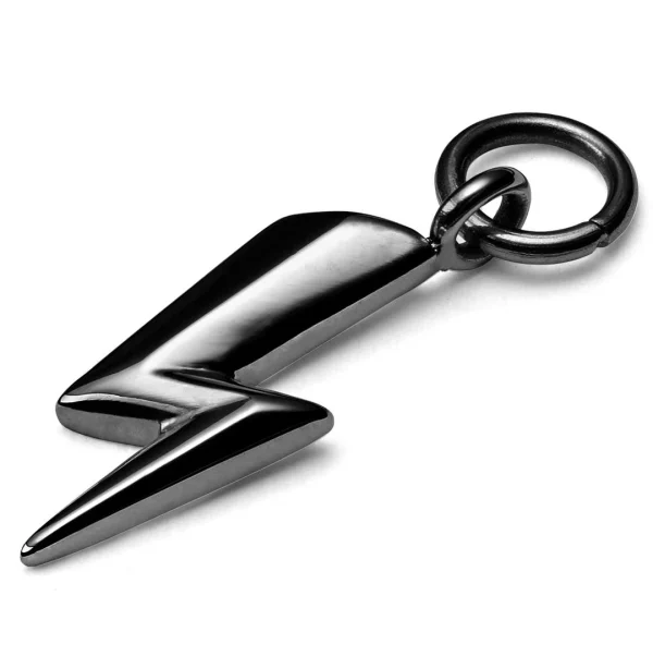 Satisfait ou Remboursé Lucleon Amulette éclair En Acier Noir 1