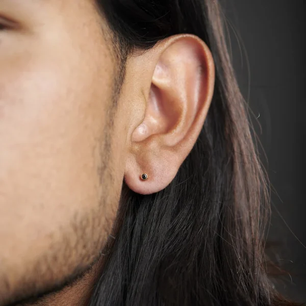 prix pas cher Lucleon Boucle D’oreille Zircone Noir 3 Mm 4